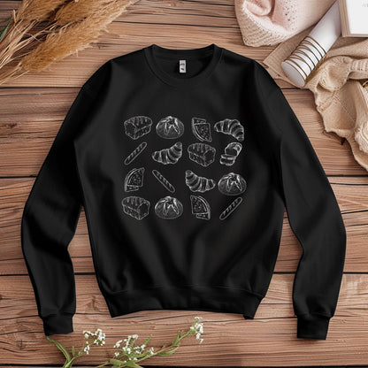 black gildan 18000 sweatshirt, variety of bread image